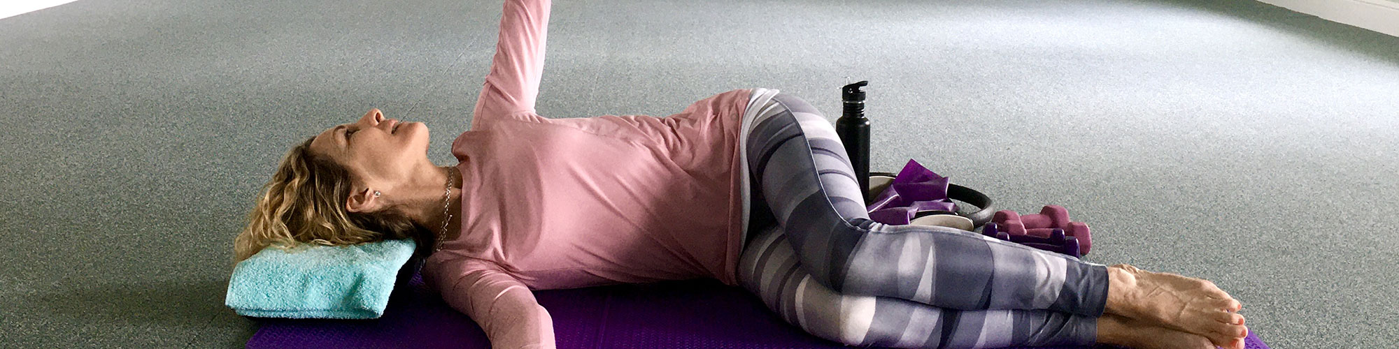 Yoga stretch at Wrexham based class